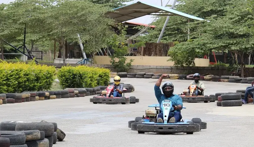 Drivers racing at Red Riders Go-Karting, Sarjapur
