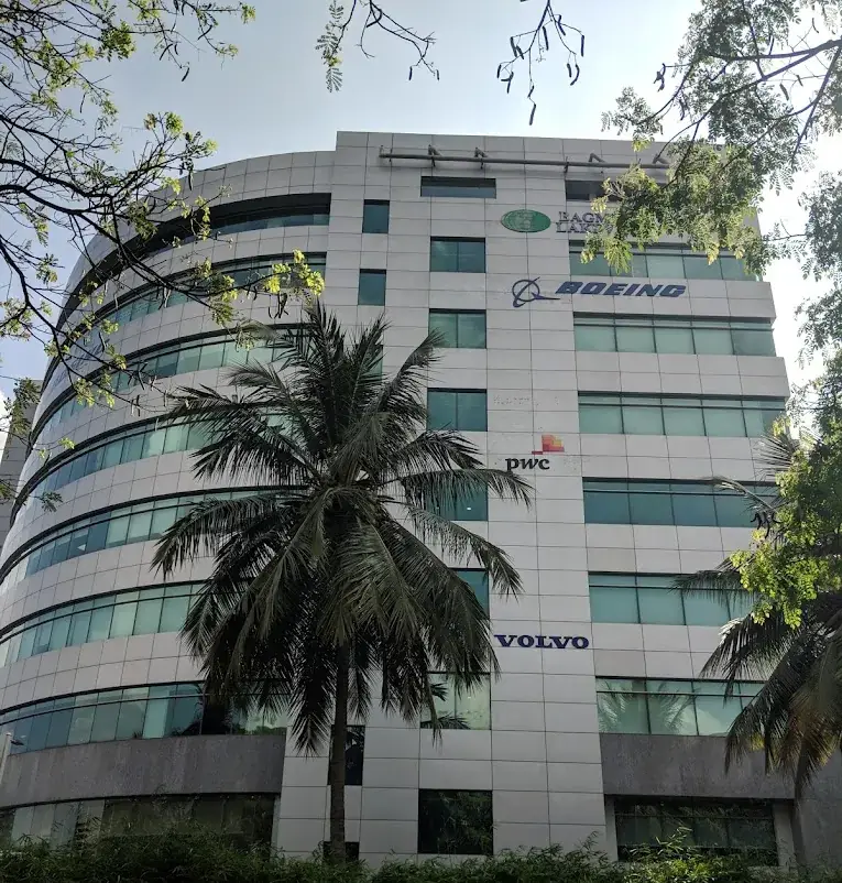 Office tower with the Boeing logo at Bagmane Tech Park