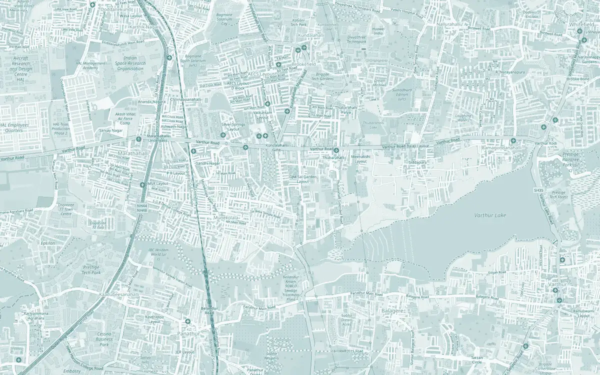 Map of the streets around FF21 KDH in Kundanahalli