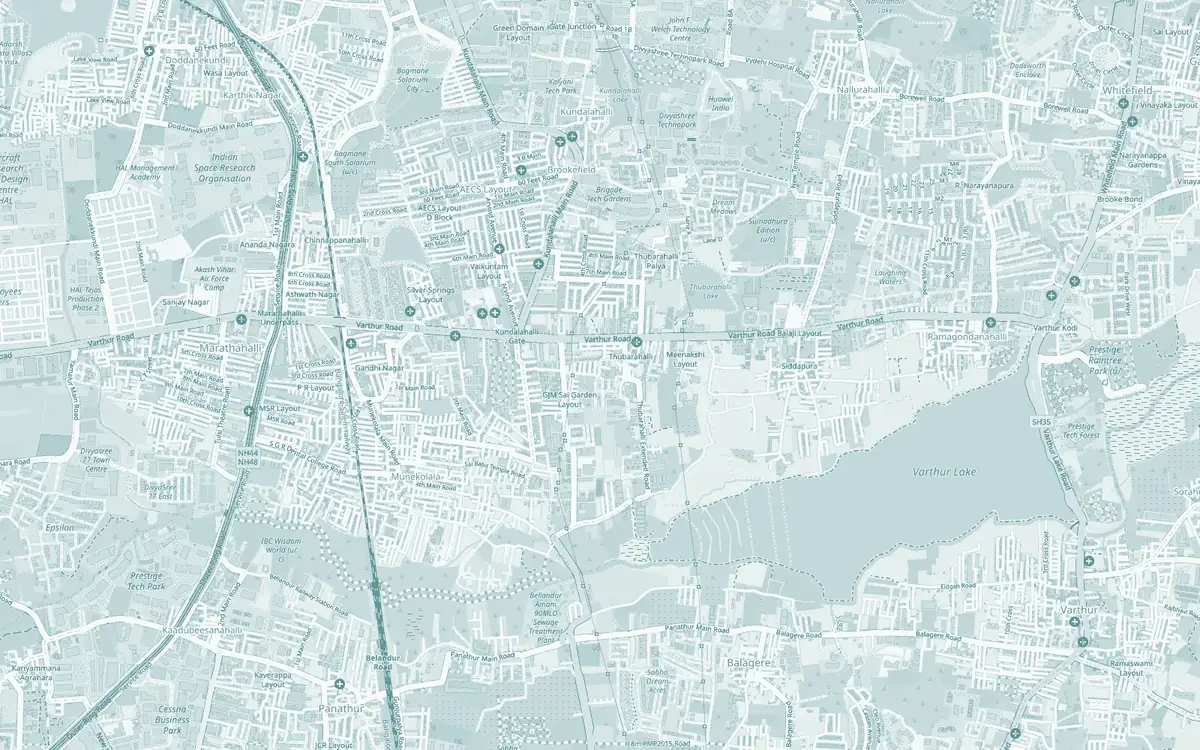 Map of the streets around FF21 LIT in Thubarahalli