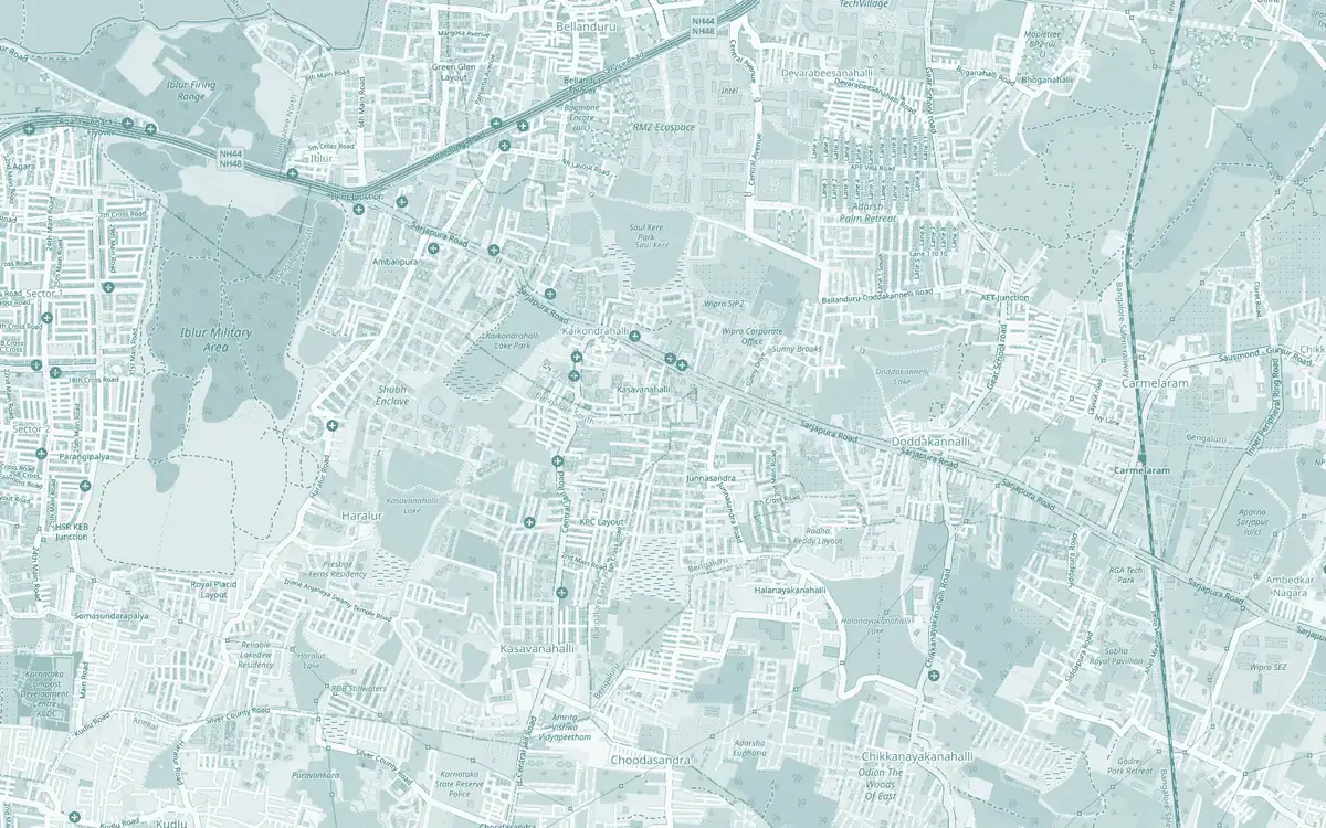 Map of the streets around FF21 SJR in Sarjapur