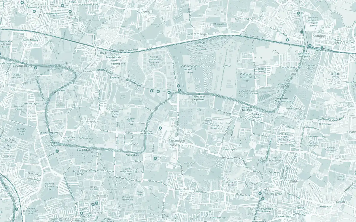 Map of the streets around FF21 WFD in Whitefield