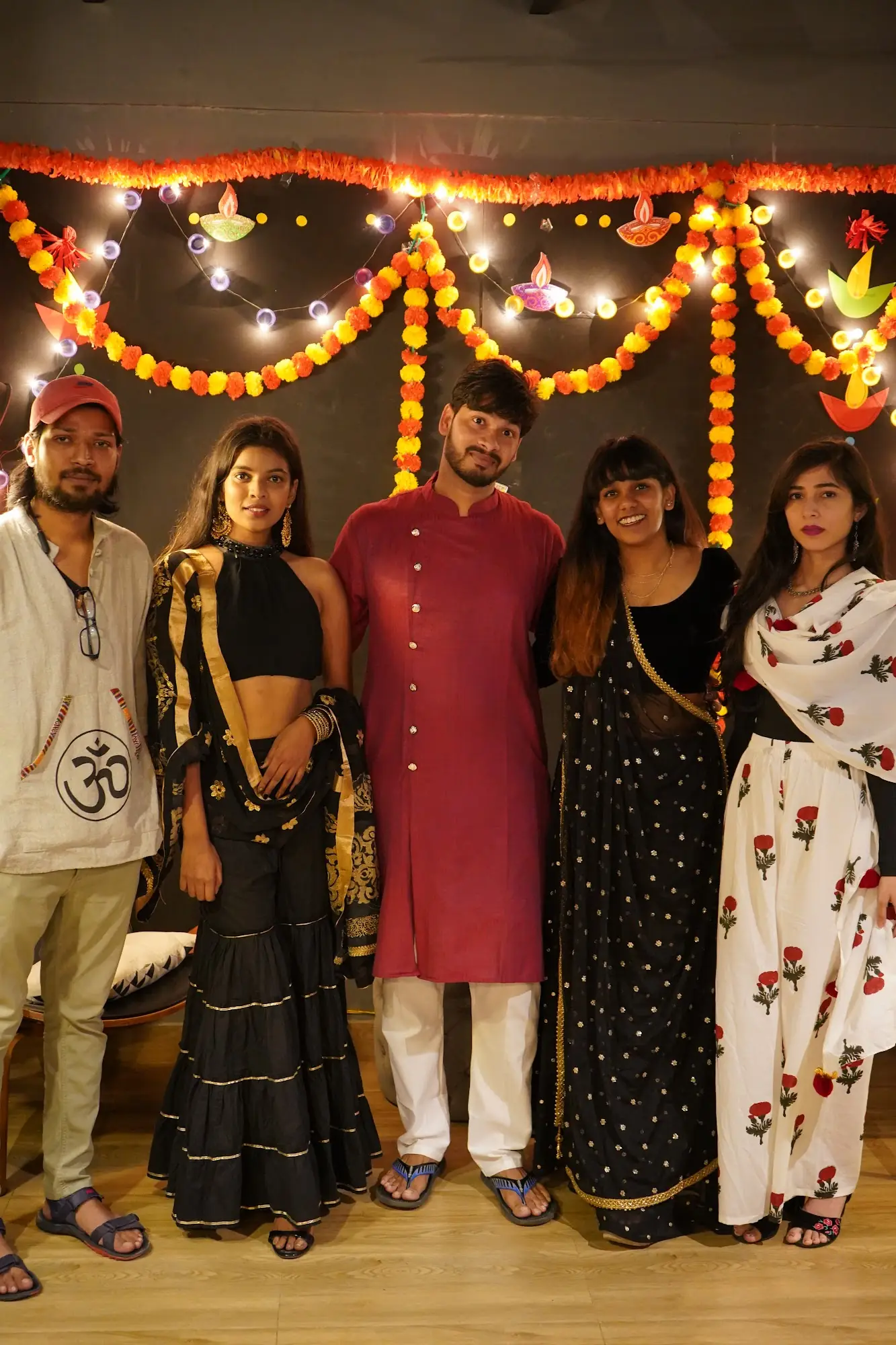 Friends dressed up for a festival