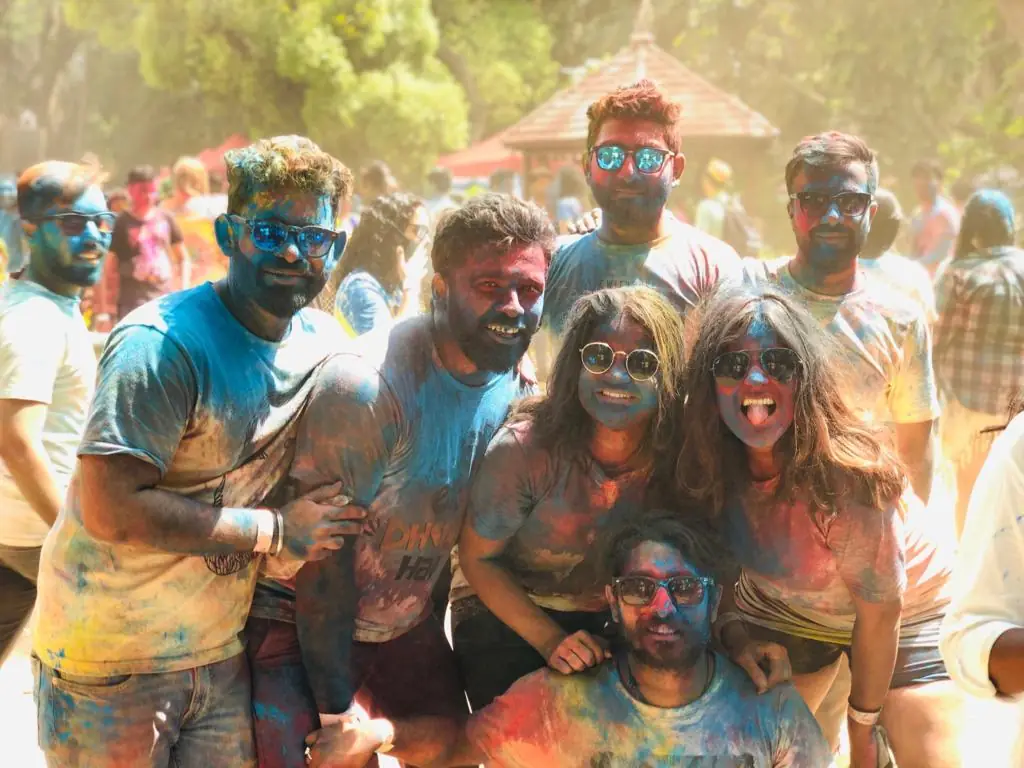 Residents covered in colour after Holi